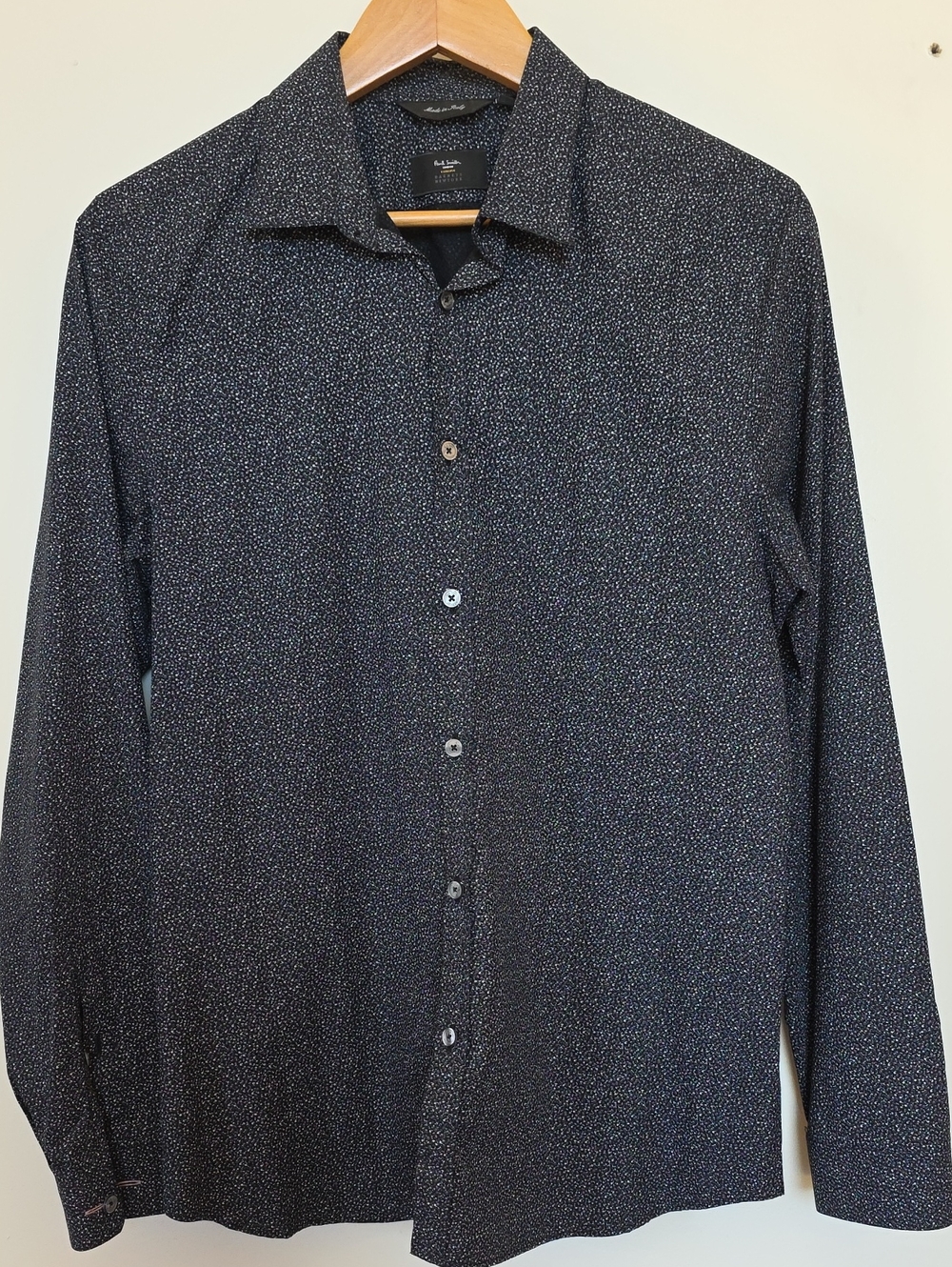 Paul Smith Navy Microdot Long-Sleeve Dress Shirt